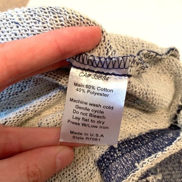 COUSIN EARL Dress Blue Terry Sleeveless Small Fringe Chest - Picture 9 of 9